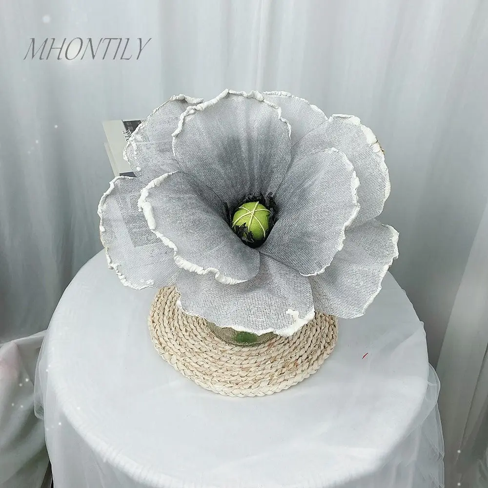 30cm Giant Simulation Poppy Flower Home Garden Decor Window Display Artificial Flower Arch Road Lead Flower Linen