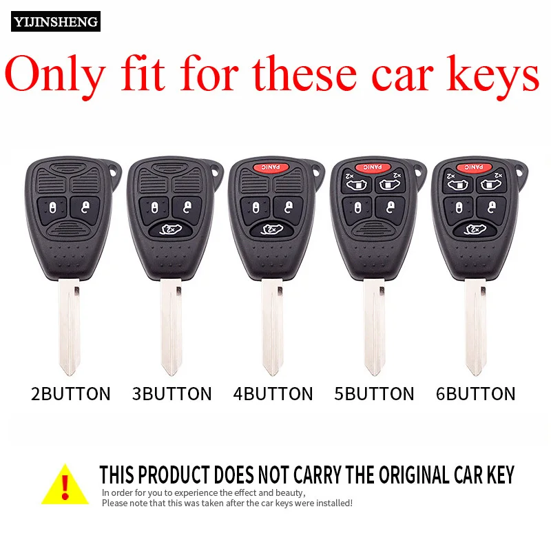 Zinc Alloy + Leather Car Key Case Cover For Jeep Wrangler Compass Patriot Liberty Chrysler 300 PT Dodge JCUV Caliber Nitro