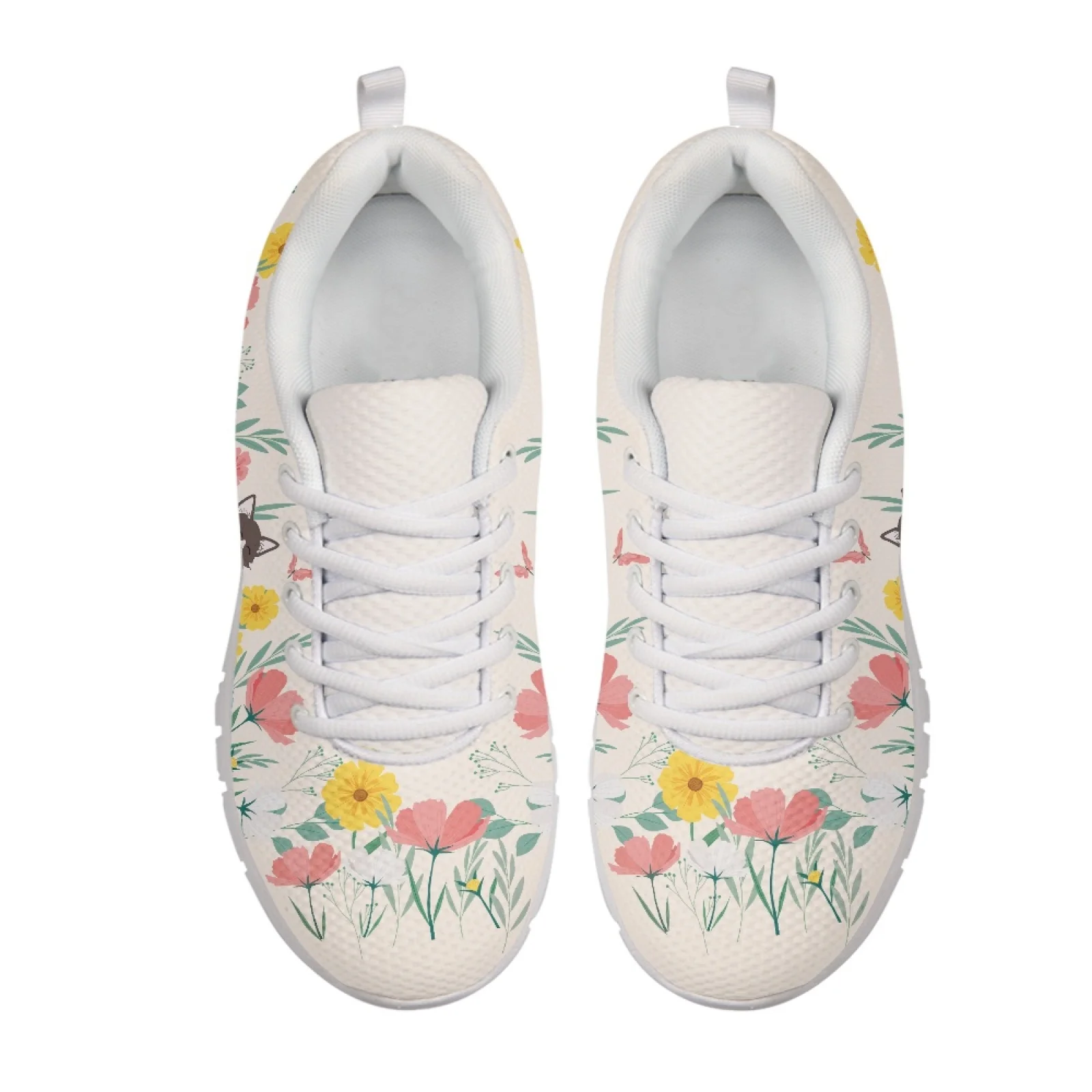 Coloranimal Colorful Cat Faces Womens Athletic Walking Sneakers Breathable Lightweight Women Running Walking Shoes for Travel