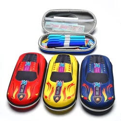 Estuches de lápices de coche de carreras 3D, estuche escolar de dibujos animados para niños, caja de papelería, EVA estuche de plástico para bolígrafos, bolsa para bolígrafos Linda para niños, regalos