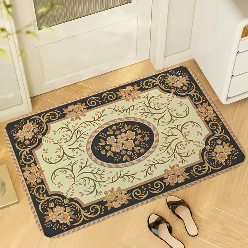

Victorian Doormat Entrance Door Slip-resistant Hallway Porch Foot Mat Non-slip Living Room Floor Carpet Kitchen Bedroom Rug