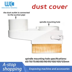 65/70/75/80/85/100/125mm Diameter Dust Collector Dust Cover Brush For CNC Spindle Motor Milling Machine Router Woodworking Tools