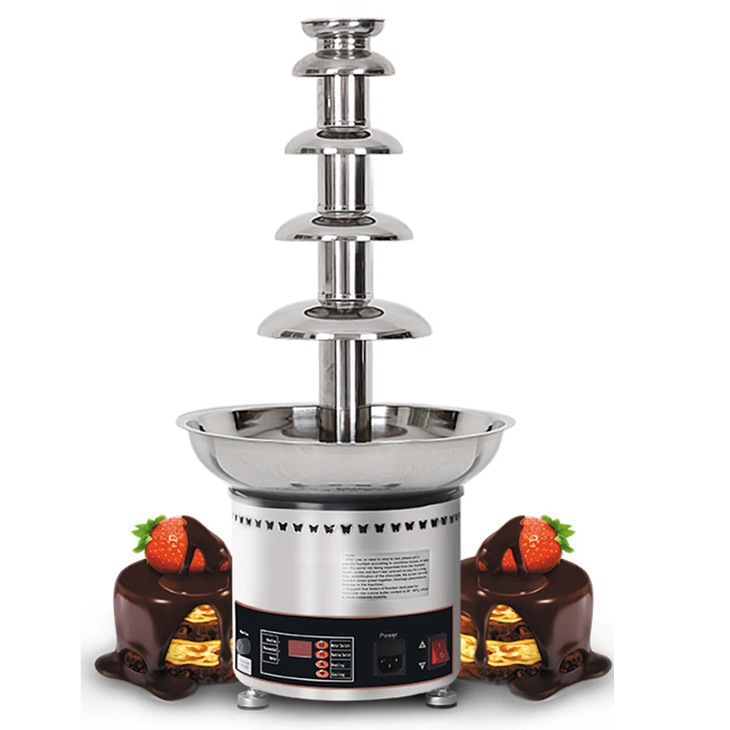 5 Tiers Chocolate Waterfall Machine, Digital Type, Commercial Use, Chocolate Fountain, Melting Warming Function,