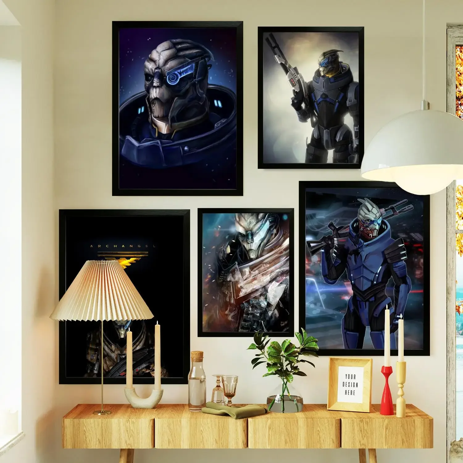 Garrus Close Up Mass Effect Poster Prints Wall Art Canvas Painting Poster For Modern Family Living Room Home Decor