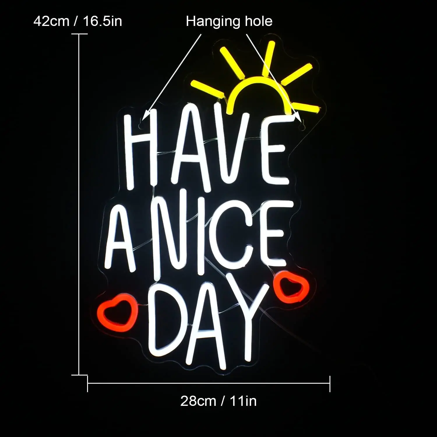 Have A Nice Day Neon Sign Windows Decor Witte LED Neon Lights USB Dimbaar voor Cafe Bar Club Verjaardagsfeestje Bruiloft Decor Geschenken
