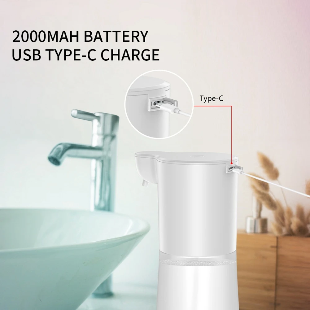 -[33A Tvdae] 2000Mah USB Charging Automatic Induction Hand Washer Foam Soap Dispenser Smart Infrared Hand Washer For Kitchen 350