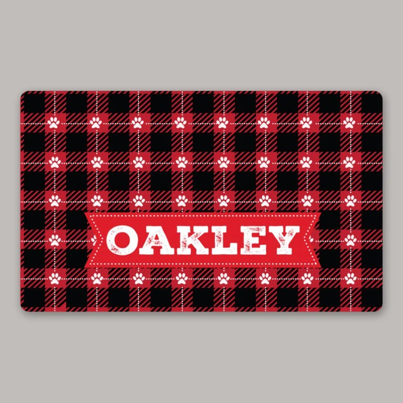 Personalized Pet Food Mat Custom Logo Text Pet Placemat Large Waterproof Mat for Dog Cat Feeding Area Holiday Pet Car Decor Gift