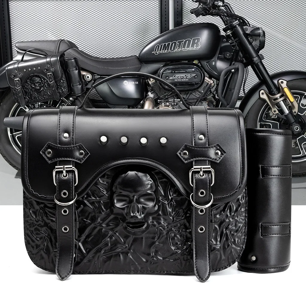 

Retro Motorcycle Throwover SaddleBags Pouch Storage Case Side Luggage PU Leather For Harley Kawasaki Honda Suzuki Yamaha BMW