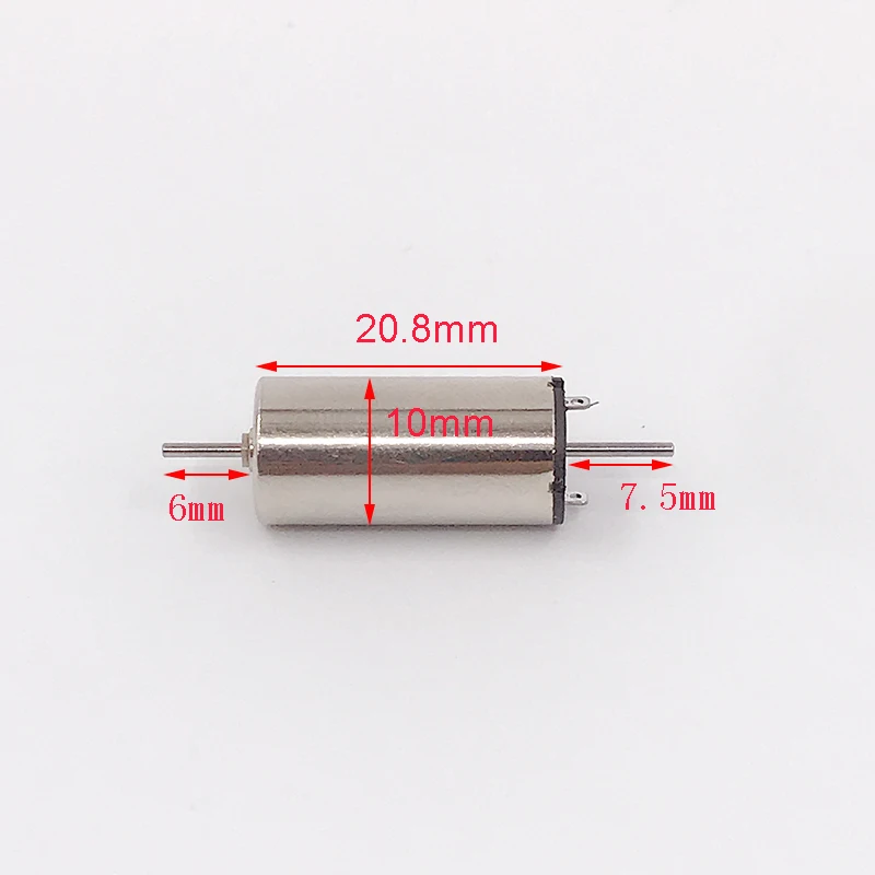 1020 10mm * 20mm 미니 코어리스 모터, DC 6V 9V 12V 18000RPM 고속 마이크로 듀얼 1mm 샤프트 축 모터 엔진 DIY RC 레일 기차 자동차