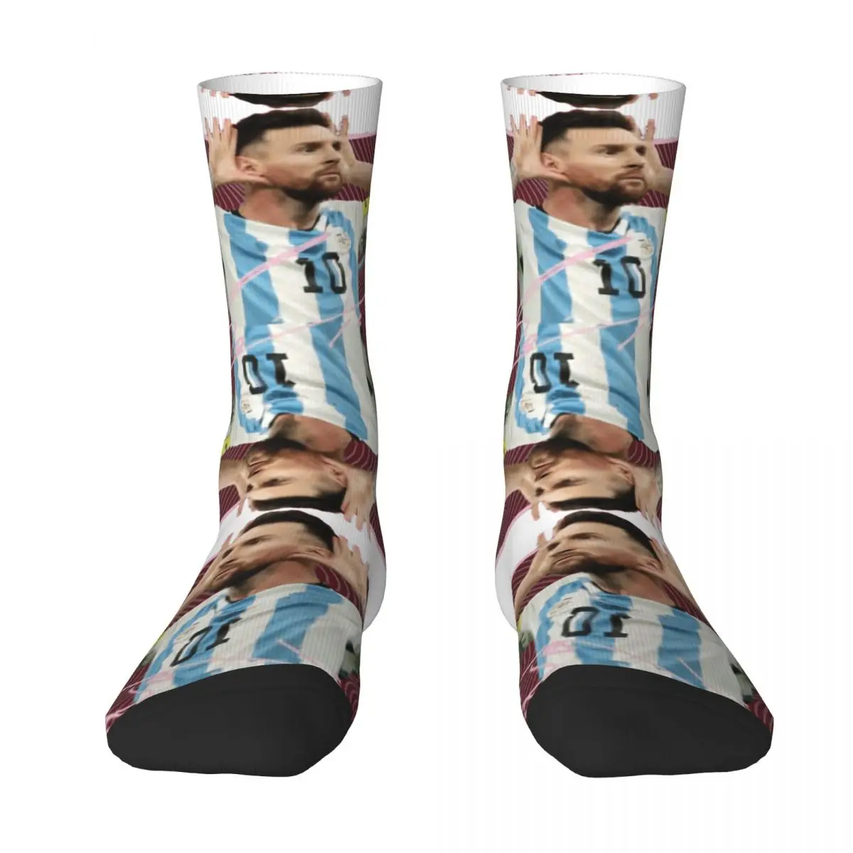 CELEBRATION Lionel And Andrᄅs And Messi And Argentina No.10 GOAT Caricature 10 Classic Knapsack Funny Elastic Socks