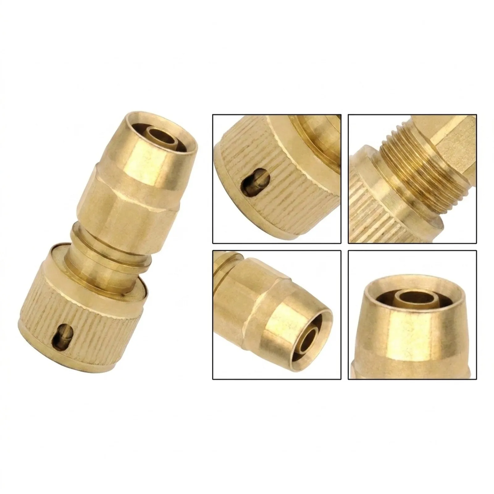 Solid Brass Connector Adaptor to Repair or Extend Expandable For Garden Hoses with Standardized Hose Thread Compatibility
