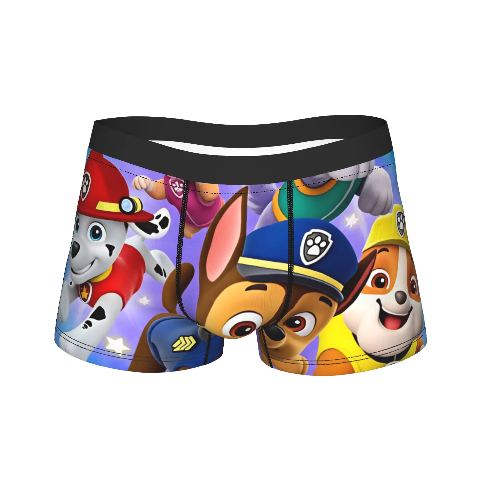 Paw Dogs Five Main Characters Poster Underwear  Soft Trend Underpants Printed Boxer Brief For Male Pouch Oversize Boxer Shorts