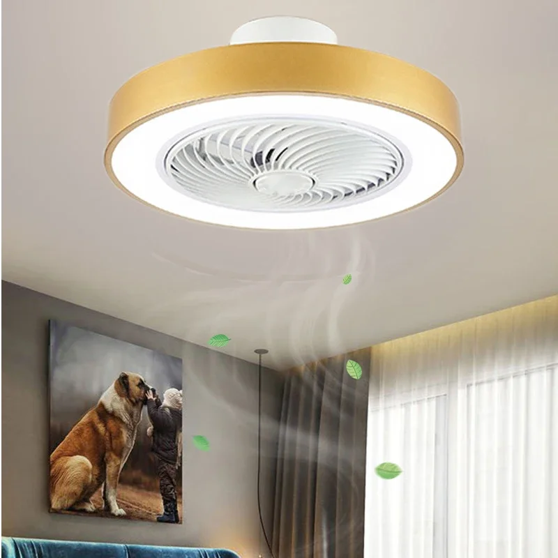 

Bedroom Fan Lamp Ceiling Simple Modern Restaurant Light Nordic Makaron Ceiling Fan With Led Light Ultra Thin For Home Ventilador