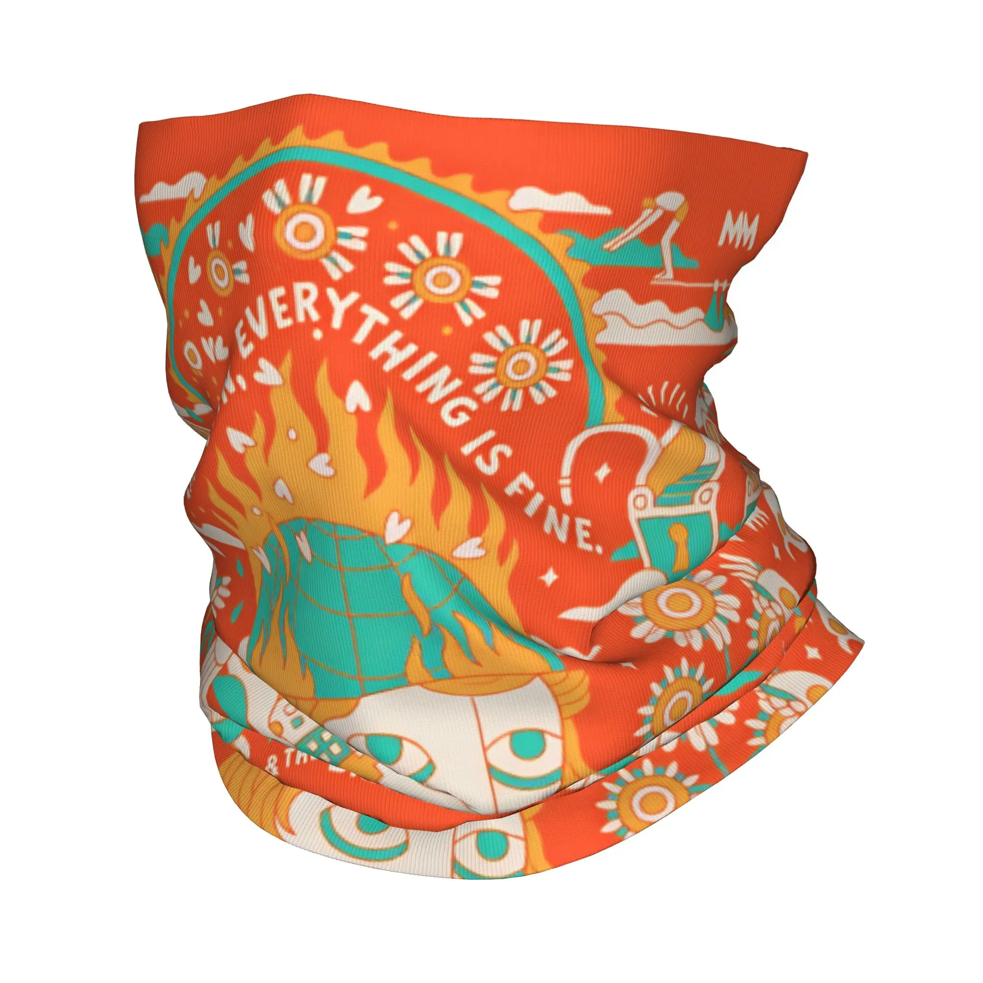 Retro Orange Abstract Figure Music Bandana  Funny Balaclava Spring Outdoor Sports Anti-UV Bicycle Mask Soft Bike Tactical Mask