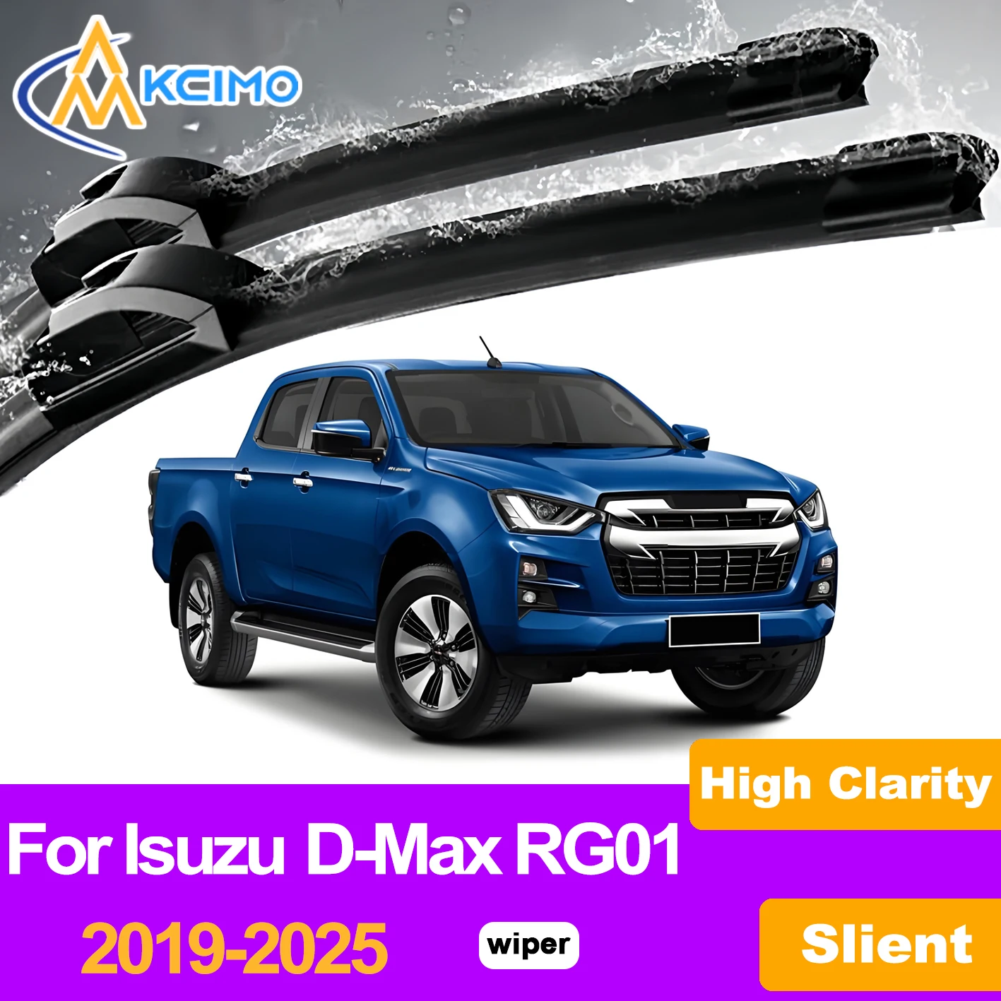 

KCIMO 2PCS Front Windshield Wiper Blades For Isuzu D-Max RG01 2019-2025, Anti-Fog Anti-Frost Quiet Operation Fast Wiping Speed