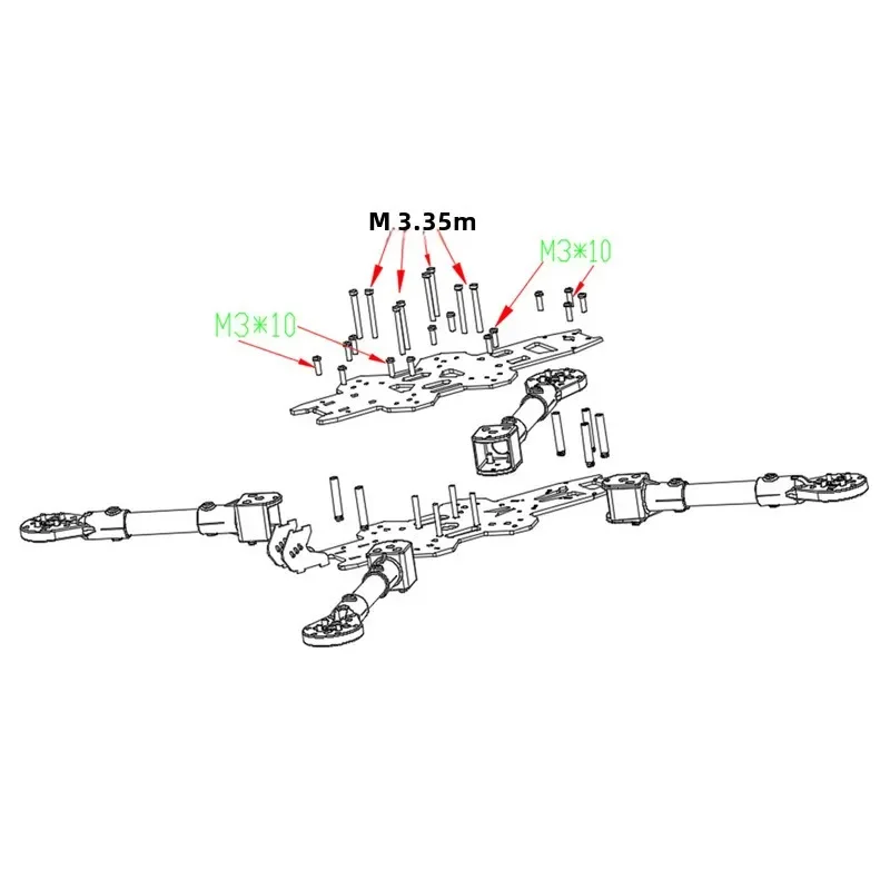 Accessorio per telaio in fibra di carbonio da 13 pollici per FPV Dr-ones Telaio RC FPV Freestyle Racing a lungo raggio Dr-one