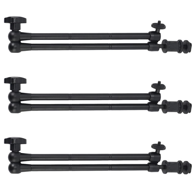 3Pcs 20Inch Adjustable Articulating Friction Magic Arm With Hot Shoe Mount For LED Light DSLR Rig LCD Monitor