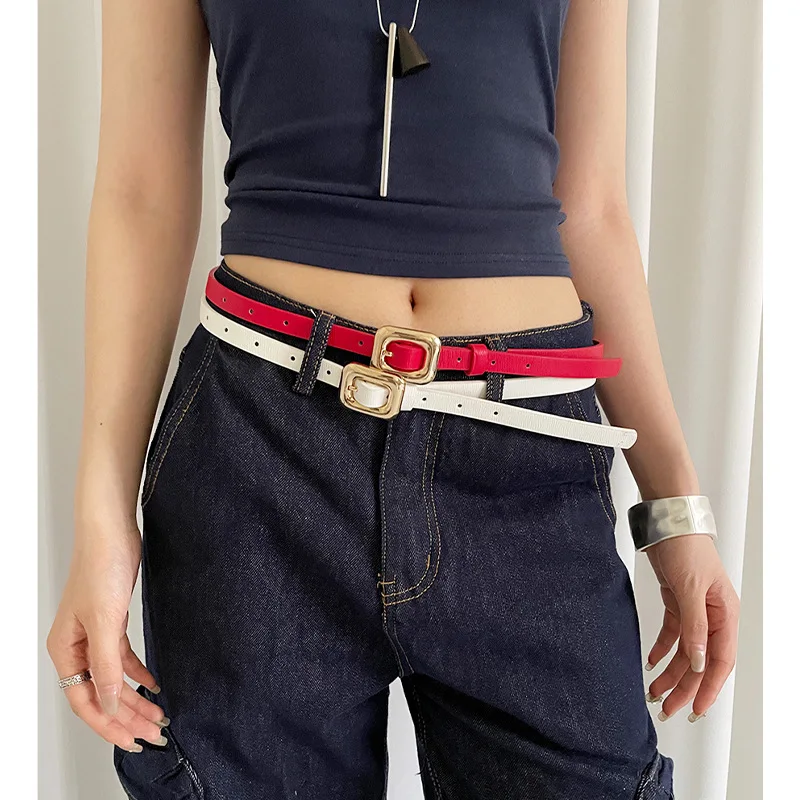 Корейский стиль простой тонкий пояс для женщин 2025, новый стиль, высококачественный универсальный пояс для платьев и джинсов, модный