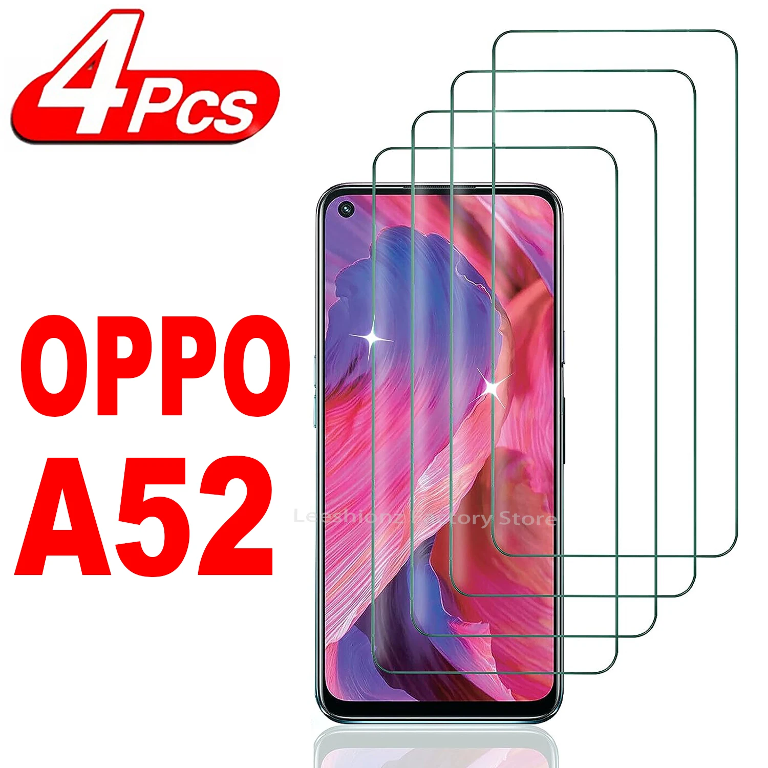 

2/4Pcs Tempered Glass For OPPO A52 Screen Protector Glass Film