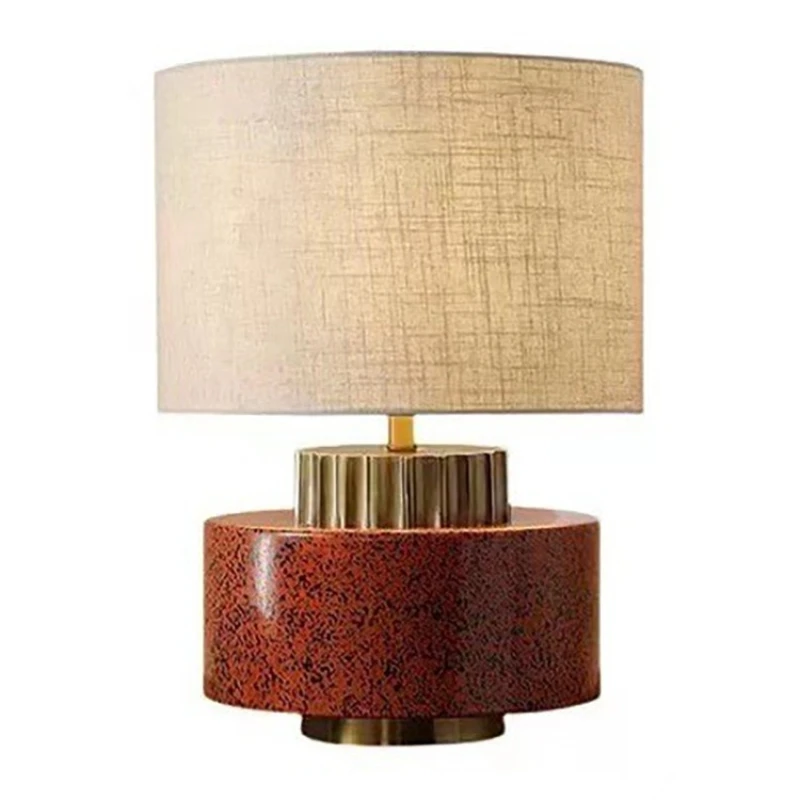 

New Chinese model room living room study bedroom creative homestay decoration ceramic bedside lamp