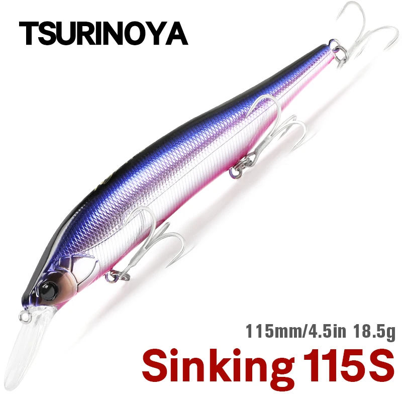 

TSURINOYA 115S Sinking Minnow Bait 18.5g 115mm Saltwater Tungsten Weight System Pesca Artificial Hard Bait Fishing Lure Swimbait