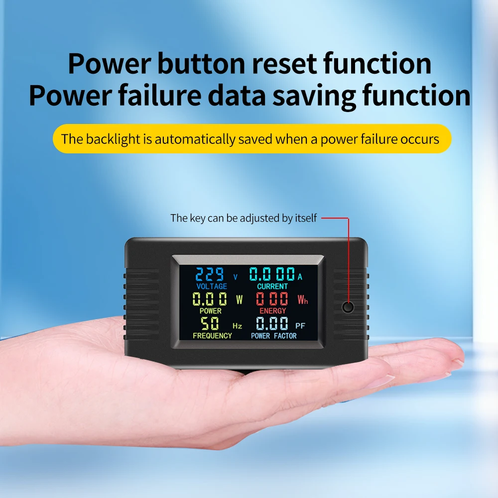 Ac80 ~ 260V Hoge Precisie Vermogenstester Lcd-Scherm Energiemeter Spanning Stroom Vermogensmeter Voor Industriële Elektriciteit Monitoring