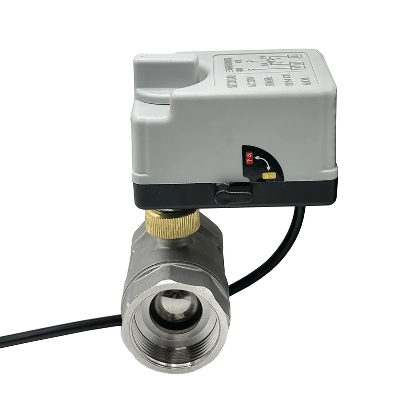 Dn15 dn20 dn25 dn40 motorisierter Kugel hahn aus Edelstahl mit manuellem Schalter 220V 12V 3-Draht 2-Punkt-Steuerung elektrische Kugel hähne – Detail 6
