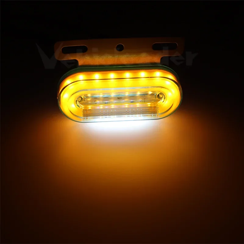 10x 24V 12 LED Car Truck Side Marker Lights Camper External Light Signal Indicator Lamp Warning Tail Light 3 Modes Trailer Lorry