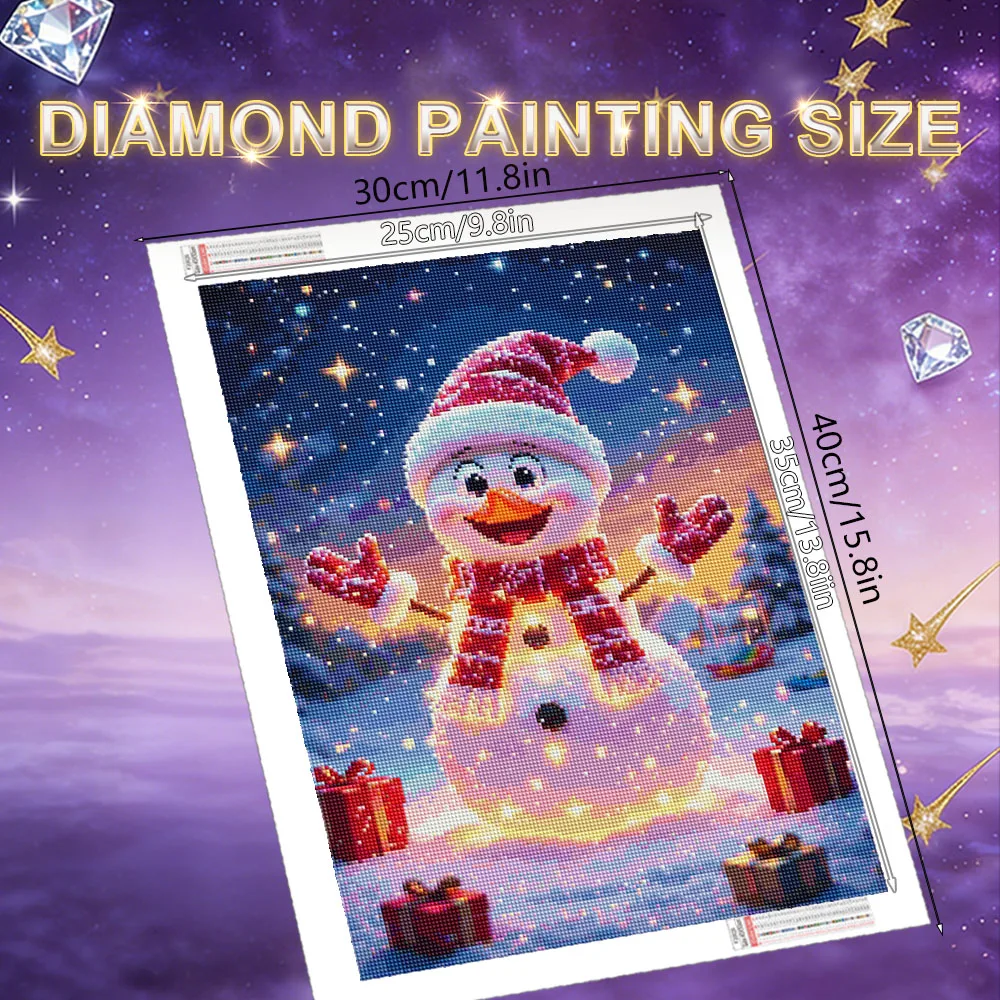 HUACAN Diamond Painting Kits Snowman Cartoon Handmade Full Sqaure Round Drill Diamond Mosaic Winter Christmas Home Decor Crafts
