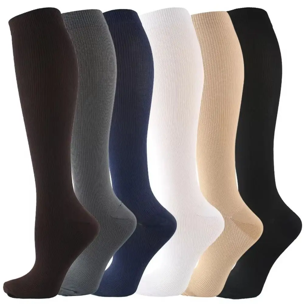 Kompressionssocken für Krampfadern, geeignet für Golf, Rugby, Wandern, Sport, für Anti-Ermüdung, Fahren, Reisen, Flug, schwarze Damen- und Herrensocken