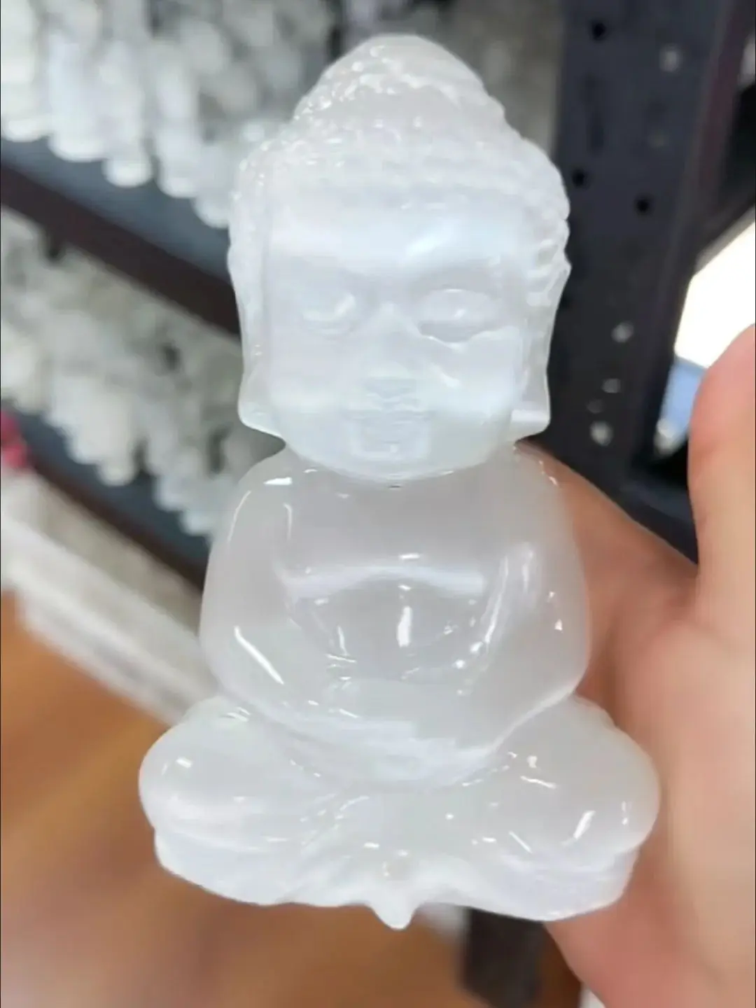 Natural Transparent selenite Stone Buddha Carvings Ornament Real Crystals Statues And Sculptures For Jewelry Making Decoration