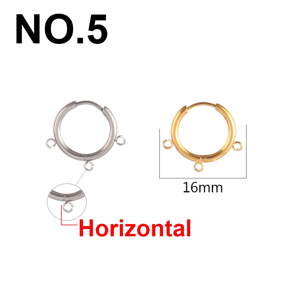 10pcs 316L Stainless Steel Earring Hooks with Loops