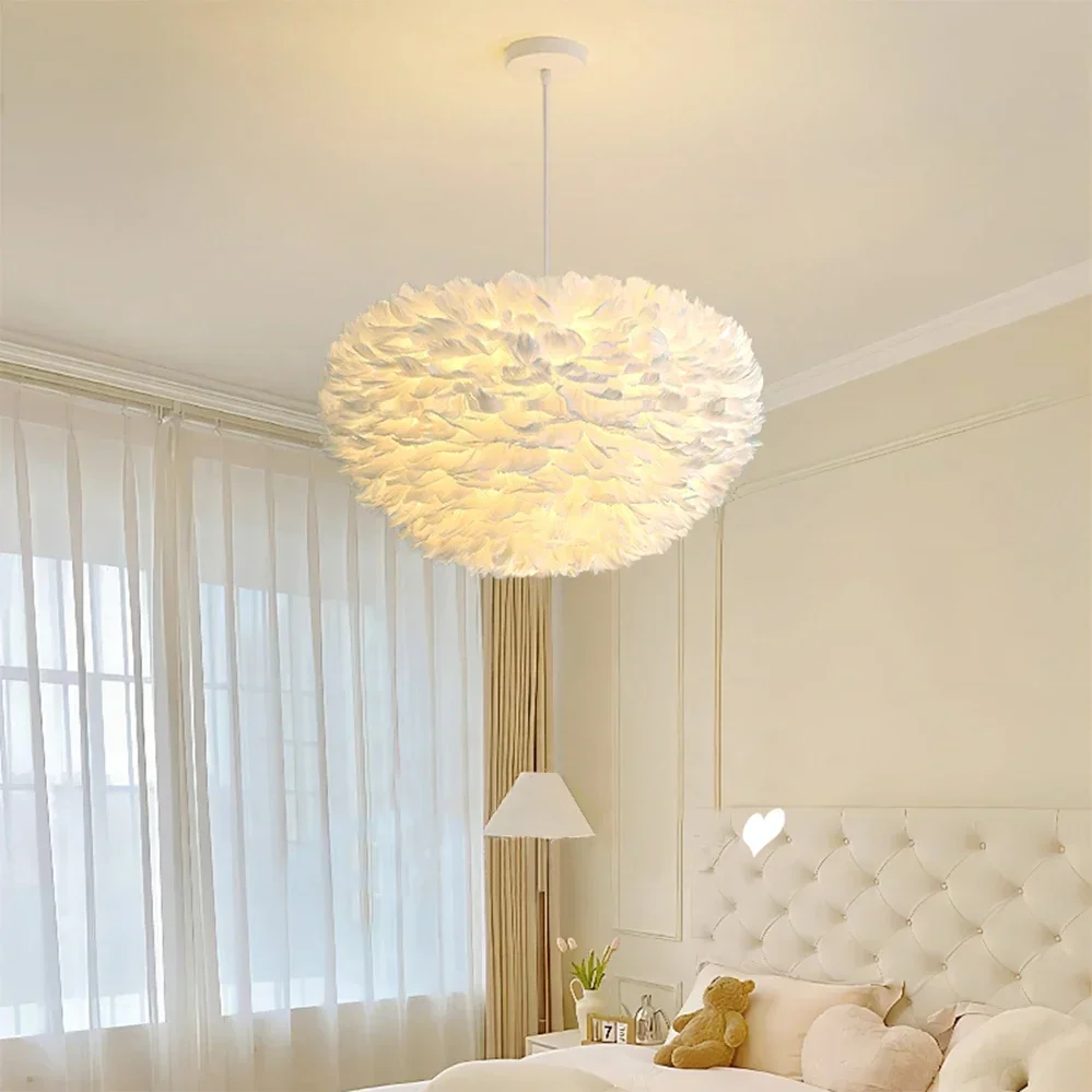 Nordic feather pendant lamp modern living room ceiling pendant lamp suitable for atmosphere decoration in restaurants and cafes view 6