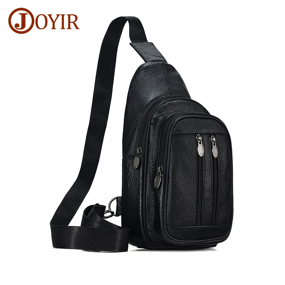 

JOYIR Genuine Leather Fashion Men's Travel Sling Chest Pack for 7.9" iPad Shoulder Crossbody Bag Satchel Bags