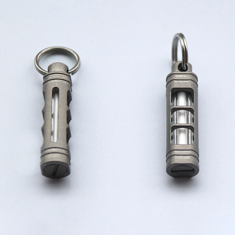 

2024 New Titanium Alloy Luminous Night Signal Light Outdoor EDC Luminous 3.5*25mm Fluorescent Tube Self-illuminating Key Chain