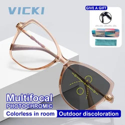 VICKI Large Frame Progressive Lenses Personality Frame Women's Glasses Can Be Customized Prescription Multi-focus GlassesPFD2209