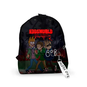 Harajuku eddsworld laptop sırt çantaları erkek kız öğrenci okul çantaları baskı, 3d anahtarlıklar, oxford, su geçirmez su geçirmez água sevimli küçük sırt çantaları 8 en çok satılan, eddsworld sırt çantası-no. 8