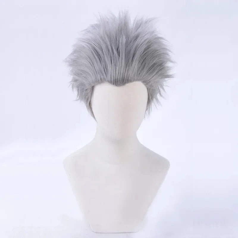 

Anime Shippuden Tobirama Senju Short Gray Slicked-back Cosplay Wig Heat Resistant Synthetic Hair Halloween Party Wigs+ Wig Cap