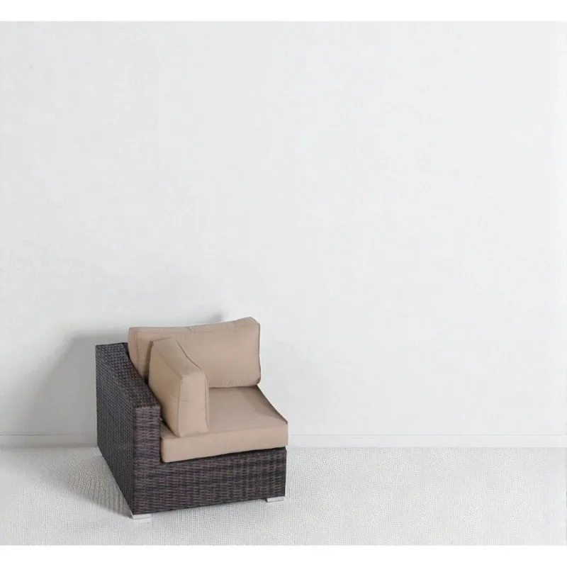

Одиночный плетеный диван-кресло из ротанга, бежевая подушка, уличное кресло для отдыха в помещении для гостиной, патио, компактное, удобное