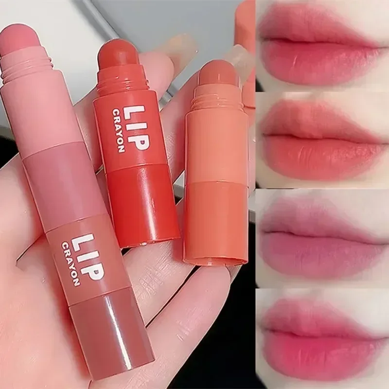 4pcs Lipstick Korean Girl Group Crayon Lipstick Long Lasting Matte Lip Makeup Tint Easy To Color 3D Sexy Waterproof Lipgloss