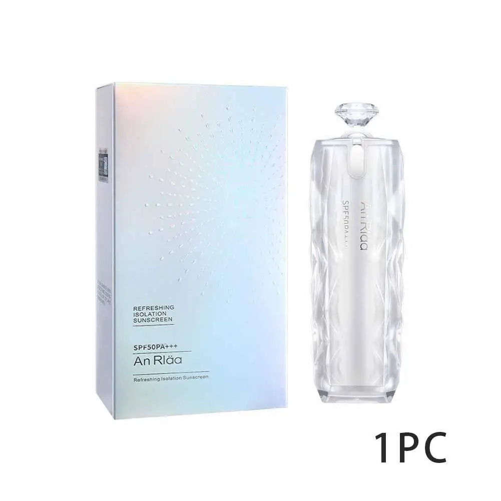 Protetor solar rosto branco garrafa, isolamento uv, clareamento, refrescante, non-freeze, luz, respirável, isolamento de protetor solar, n0g8, 2 em 1