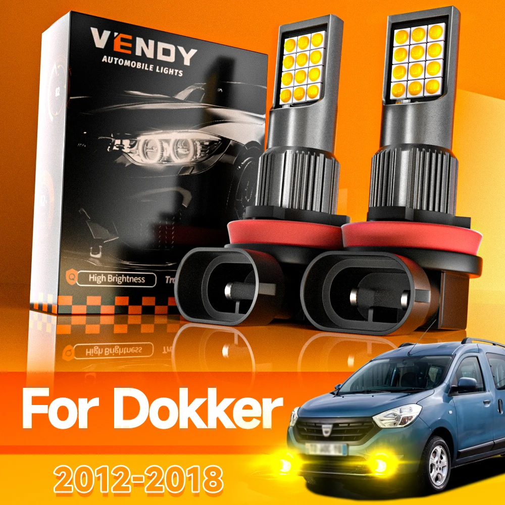 

2pcs For Dacia Dokker 2012-2018 LED Fog Light 2013 2014 2015 2016 2017 Canbus Accessories