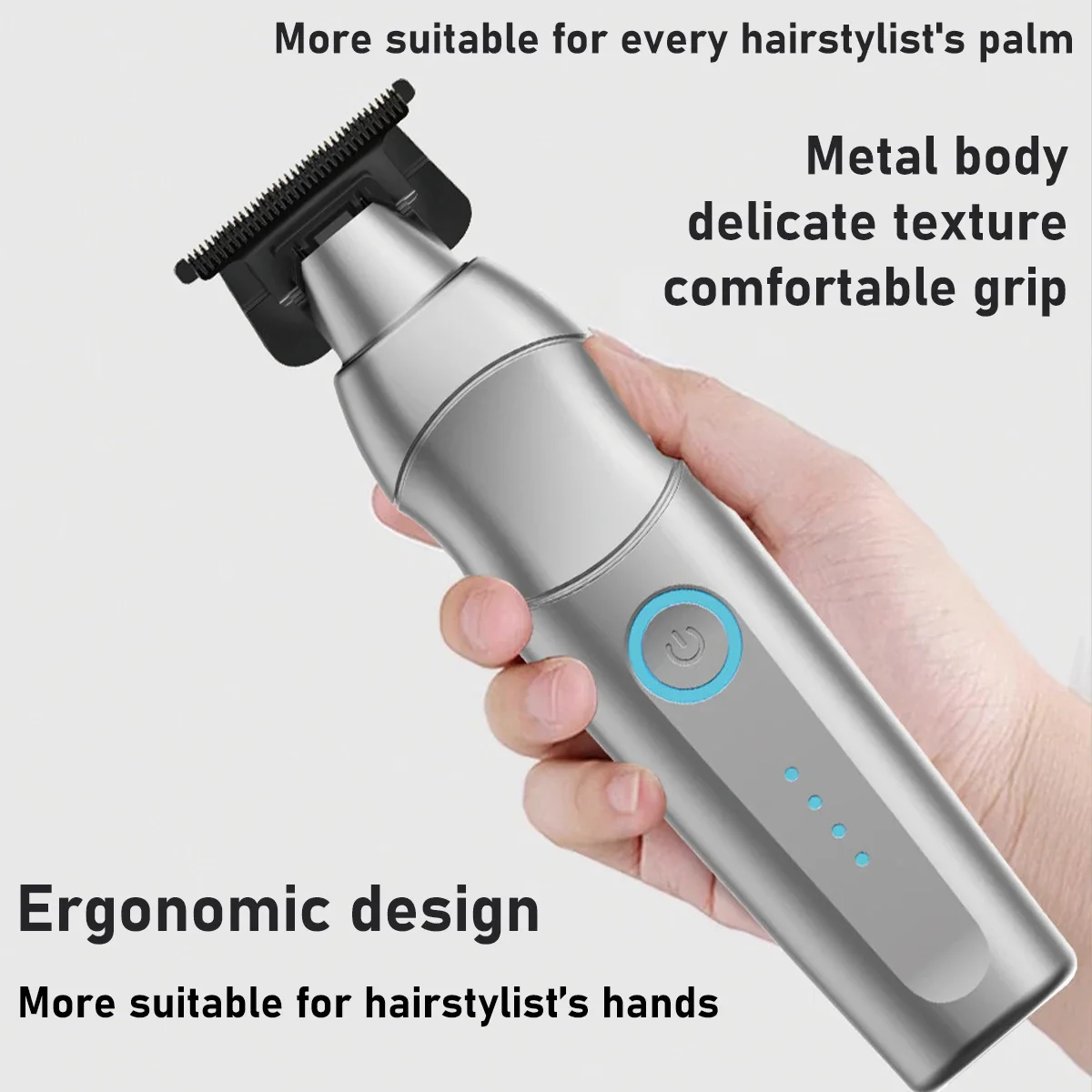 Professional Men's Hair Clipper DLC T-Blade Full Metal with Base Charger Zero Gapped Low Noise Hair Trimmer Finishing Machine image 4
