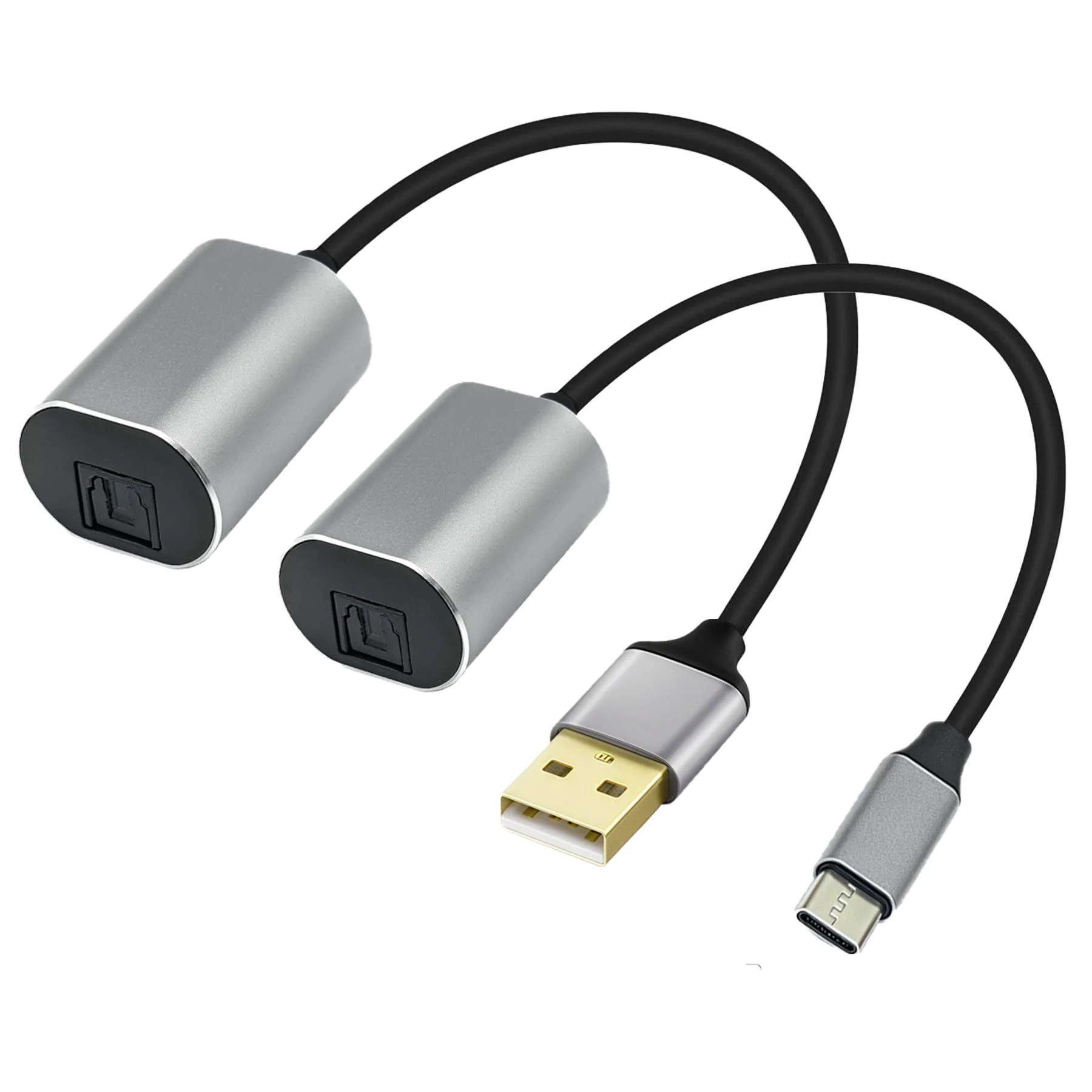 Оптический аудиоадаптер USB-Toslink, кабель-конвертер USB A 2.0 (штекер) в порт SPDIF (цифровой оптоволоконный) для ноутбуков и ПК