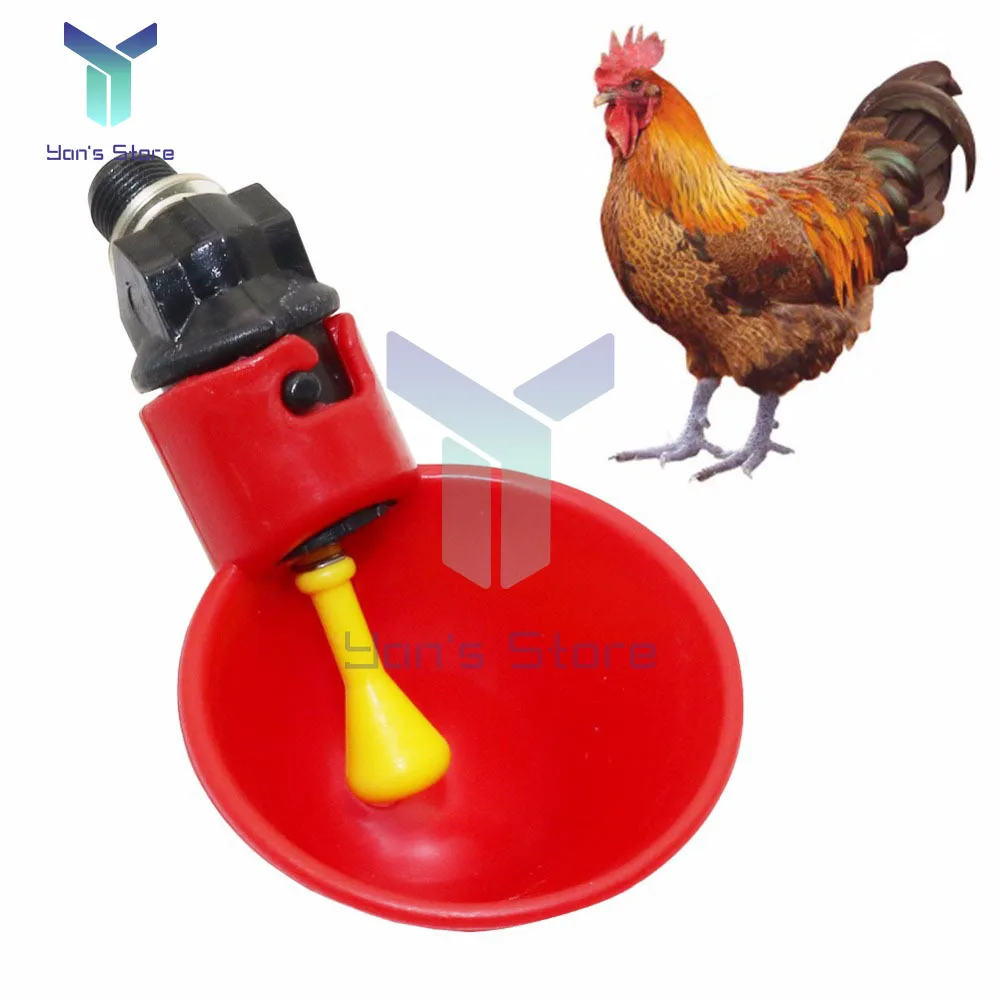 Chicken Drinking Cup Automatic Drinker Chicken Feeder Plastic Poultry Waterer Drinking Water Feeder for Chicks Duck Goose Quail