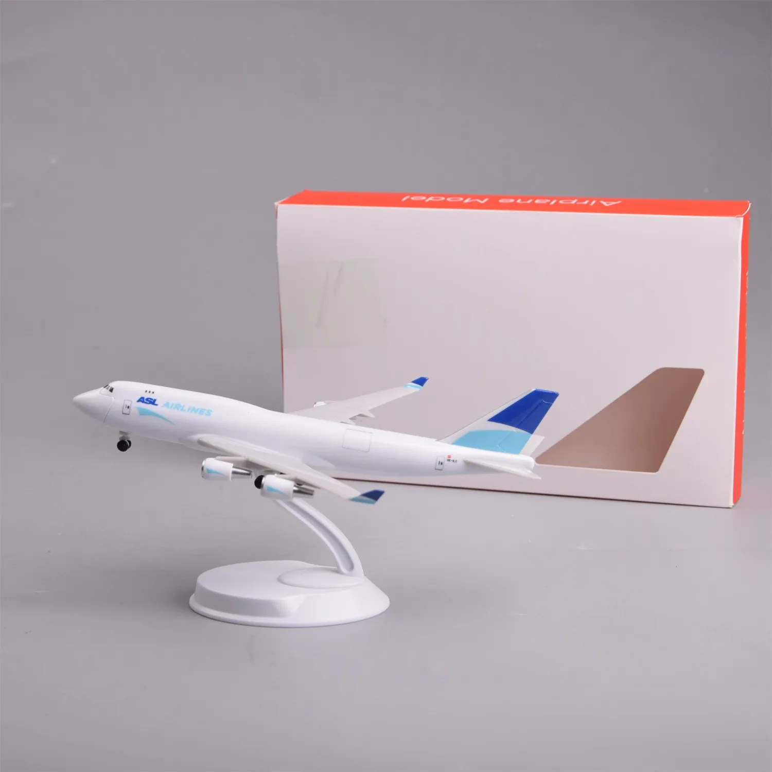 New 20cm ASL B747 Cargo ABS Plastic Airplane Model Kit with Stand&Wheel for Adult Plane Toy Aviation Gifts or Collections