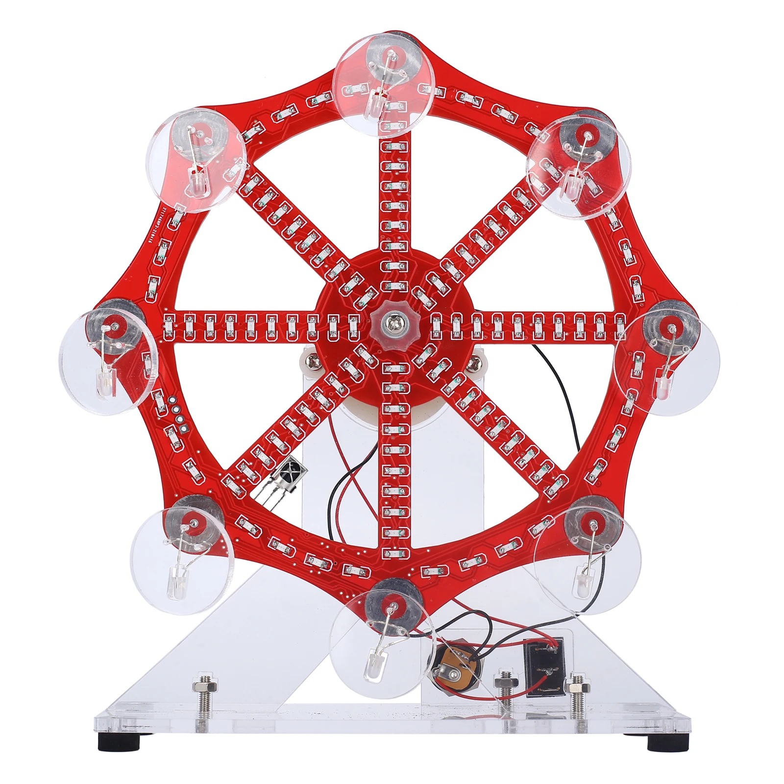 DIY elektronik kiti dönme dolap dönen LED yanıp lehimleme proje uygulama kiti 10 çeşit yanıp sönen modu uzaktan kumanda DC 5V