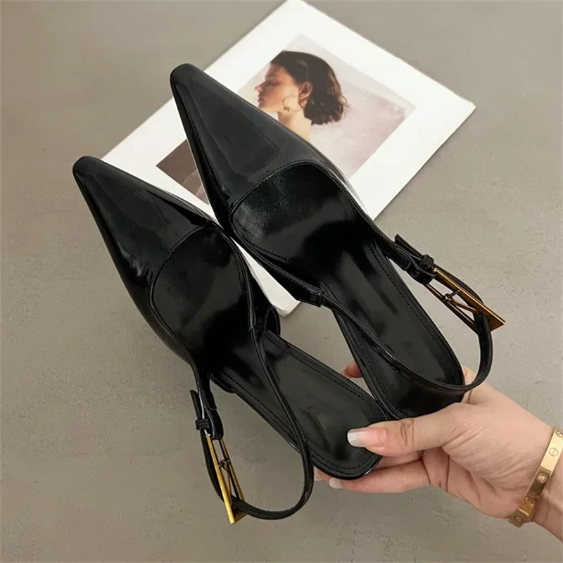 Eilyken Sexy Slingbacks Buckle Strap Women Pumps Fashion Design Thin High Heels Pointed Toe Banquet Prom Female Shoes
