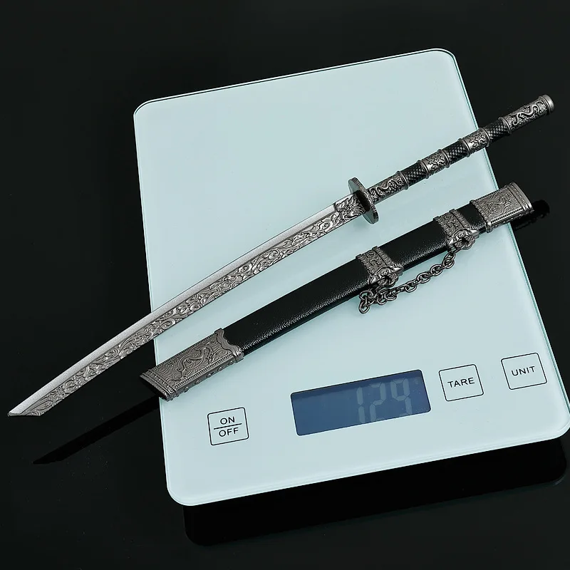 Samurai Schwert 28 cm/11,02 in Kalte Waffe Metall Katana Waffe Anime Peripheriegeräte Modell Zubehör Lustiges Geschenk Ornamente Outdoor Spielzeug