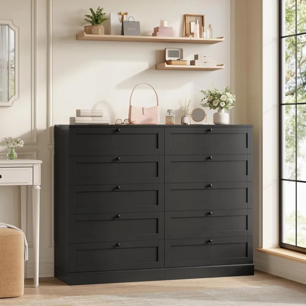 Bedroom 5-Drawer Vertical Dresser with Metal Handles, 43.7 Tall and 29 Wide Wood Storage